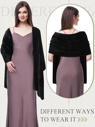 Geyoga Women Velvet Scarfs Shawls and Wraps for Evening Dresses Wedding Shawl Wraps Bridal Scarve in Saudi Arabia