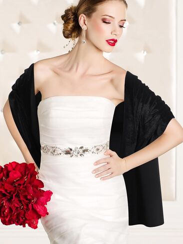 Geyoga Women Velvet Scarfs Shawls and Wraps for Evening Dresses Wedding Shawl Wraps Bridal Scarve in Saudi Arabia