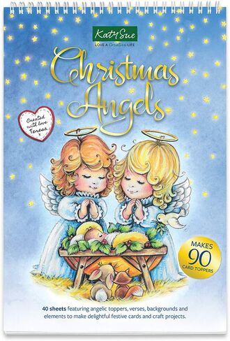 Katy Sue Christmas Angels Paper Craft Pad (Not Die-Cut) - Containing 40 Sheets of Angelic Images, Card Toppers & Sentiments (Pad Size 15 x 9 x 1.2 inch) in Kuwait