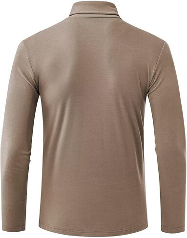 Mens Turtleneck Shirts Long Sleeve Thermal Undershirts Stretch Slim Fit Basic Tops in Kuwait