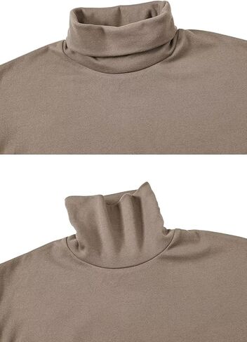 Mens Turtleneck Shirts Long Sleeve Thermal Undershirts Stretch Slim Fit Basic Tops in Kuwait