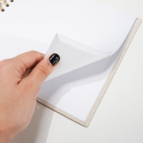 7x7 Inch Scrapbook DIY Photo Album Linen Cover Hardcover White Pages 20 Sheets Small Scrap Memory Book Beige in Kuwait