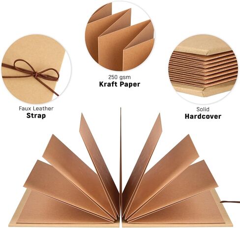 6 x 8 Inch Small Scrapbook Album with Brown Pages, Stretchable Folding Photo Album with DIY Accessories Kit, Hardcover Memory Book Accordion Adventure Scrapbook in Saudi Arabia