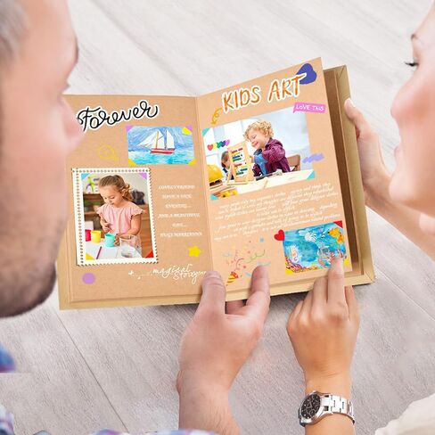 6 x 8 Inch Small Scrapbook Album with Brown Pages, Stretchable Folding Photo Album with DIY Accessories Kit, Hardcover Memory Book Accordion Adventure Scrapbook in Saudi Arabia