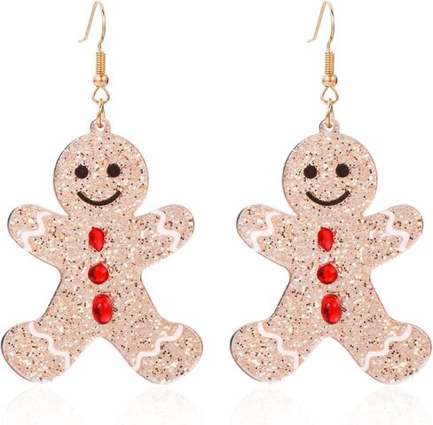 Christmas Tree Earrings for women Christmas Holiday Earrings Colourful Christmas Tree gingerbread Drop Dangle Earrings for Christmas Jewelry for Women Dangling in Kuwait