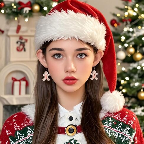 Christmas Tree Earrings for women Christmas Holiday Earrings Colourful Christmas Tree gingerbread Drop Dangle Earrings for Christmas Jewelry for Women Dangling in Kuwait