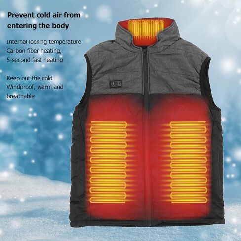 Heated Vest Far Infrared Heating 4 Heating Zones Windproof Neck Warmer Winter Vest Washable Keep Warm Comfortable for Outdoor Fishing (XL) in Saudi Arabia