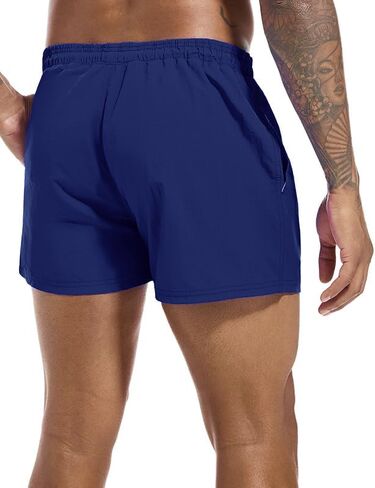 Mens Swim Trunks 3 Inch Inseam Short Swimwear Bathing Suit Quick Dry Mesh Beach Swimming Shorts in Saudi Arabia