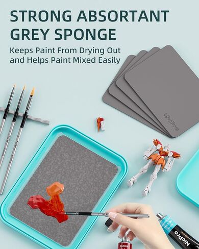 Nicpro 4 Pack Wet Palette Sponges and 100 Sheets Pallet Paper Refillment, Designed for Stay Wet Palette to Save Paints and Keep Wet for Miniature & Model Painting, 40K and Acrylic Painting in Saudi Arabia