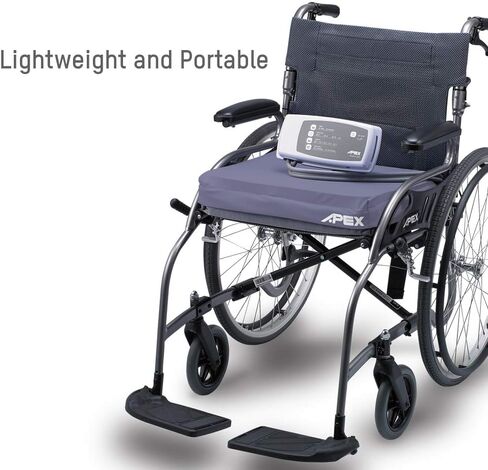 Apex Medical Sedens 500- Alternating Pressure Seat Cushion with Portable Pump – Lower Back & Butt Pain Relief- Fits Wheelchair, Office Chair, Driver Seat - Battery Embedded (17" x 17") in Saudi Arabia