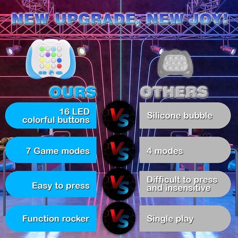 Quick Push Handheld Game for Kids 3-12, 7 Game Mode Flashing Fast Press Push Puzzle Games Sensory Fidget Toys, Christmas Birthday Gifts Travel Toys for Boys Girls Teens Adults - Green in Saudi Arabia