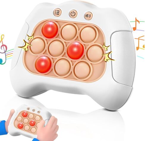 Quick Push Game，Pop Game Fidget Toys, Fast Push Bubble Game, Handheld Puzzle Game Sensory Toys ，Light Up Push Pop Game for Kids 3-12 Girls and Boys Teens Adults Decompression (White) in Saudi Arabia
