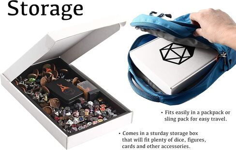 Forged Dice Co. Dice Tray 14" - Double Sided and Removable Neoprene Rolling Dice Mat - for Any Dice or Board Game, Tabletop RPGs Like D&D Pathfinder Roleplaying Game in Kuwait
