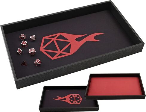 Forged Dice Co. Dice Tray 14" - Double Sided and Removable Neoprene Rolling Dice Mat - for Any Dice or Board Game, Tabletop RPGs Like D&D Pathfinder Roleplaying Game in Kuwait