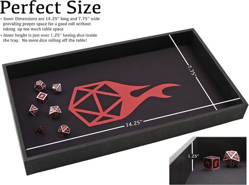 Forged Dice Co. Dice Tray 14" - Double Sided and Removable Neoprene Rolling Dice Mat - for Any Dice or Board Game, Tabletop RPGs Like D&D Pathfinder Roleplaying Game in Kuwait