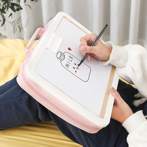 لوحة رسم للأطفال مع حقيبة حمل للرحلات الميدانية، لوحة رسم محمولة للأطفال مقاس 14 × 10.5 بوصة مع قلم داخلي وتخزين الورق، لوحة فنية للأطفال على شكل كروس للسفر in Kuwait