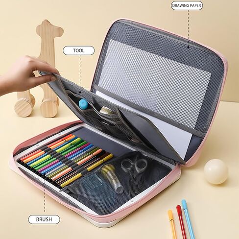 لوحة رسم للأطفال مع حقيبة حمل للرحلات الميدانية، لوحة رسم محمولة للأطفال مقاس 14 × 10.5 بوصة مع قلم داخلي وتخزين الورق، لوحة فنية للأطفال على شكل كروس للسفر in Kuwait