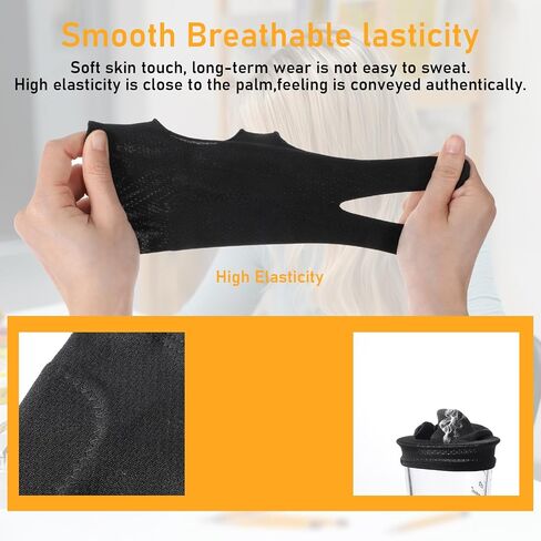 Mabor Drawing Glove, 2 Pcs Digital Art Glove for Graphic Tablet, Artist Gloves with Two Fingers for Paper Sketching, Palm Rejection, Suitable for Left and Right Hand, Black in Saudi Arabia