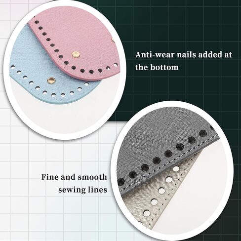 AHQiZFX 4 Pcs Bag Bases for Crochet 4 Colors Leather Bag Bottom Pad, Long Oval Purse Bottom Shaper Pad for Bags Cushion Base with Holes for DIY Crochet Bag Shoulder Bags Purse Crafts Making in Saudi Arabia