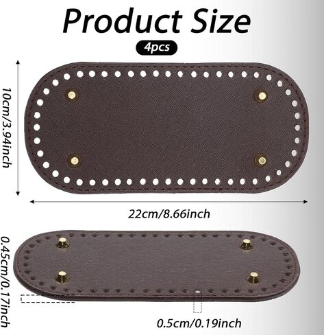 AHQiZFX 4 Pcs Bag Bases for Crochet 4 Colors Leather Bag Bottom Pad, Long Oval Purse Bottom Shaper Pad for Bags Cushion Base with Holes for DIY Crochet Bag Shoulder Bags Purse Crafts Making in Saudi Arabia