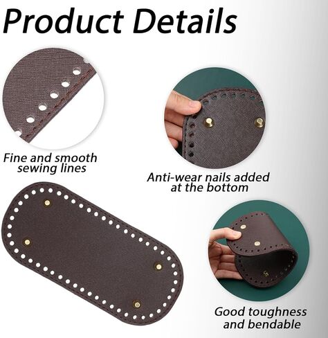 AHQiZFX 4 Pcs Bag Bases for Crochet 4 Colors Leather Bag Bottom Pad, Long Oval Purse Bottom Shaper Pad for Bags Cushion Base with Holes for DIY Crochet Bag Shoulder Bags Purse Crafts Making in Saudi Arabia