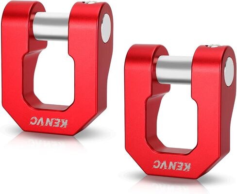 D Ring Shackles 3/4", Winch Shackles 68,000Ibs Break Strength with 7/8" Screw Pin Universal Use for Off Road Vehicle Recovery Silver Recovery Towing Trailer,Heavy Duty Shackles, Forged Steel (Red) in Saudi Arabia