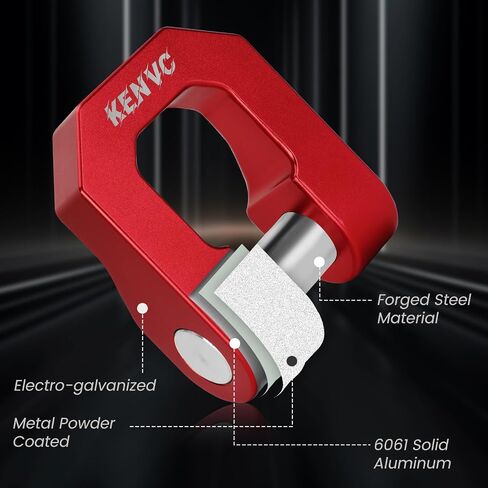 D Ring Shackles 3/4", Winch Shackles 68,000Ibs Break Strength with 7/8" Screw Pin Universal Use for Off Road Vehicle Recovery Silver Recovery Towing Trailer,Heavy Duty Shackles, Forged Steel (Red) in Saudi Arabia