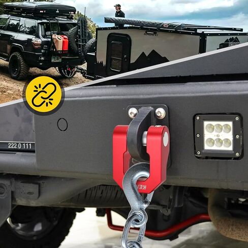 D Ring Shackles 3/4", Winch Shackles 68,000Ibs Break Strength with 7/8" Screw Pin Universal Use for Off Road Vehicle Recovery Silver Recovery Towing Trailer,Heavy Duty Shackles, Forged Steel (Red) in Saudi Arabia