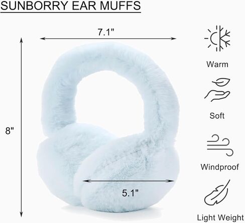 Foldable Ear Muffs for Women, Faux Fur Adjustable Earmuffs for Winter in Saudi Arabia