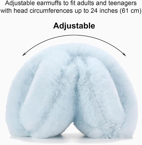 Foldable Ear Muffs for Women, Faux Fur Adjustable Earmuffs for Winter in Saudi Arabia