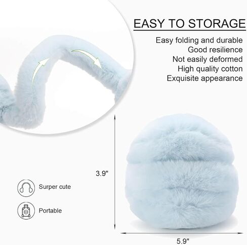 Foldable Ear Muffs for Women, Faux Fur Adjustable Earmuffs for Winter in Saudi Arabia