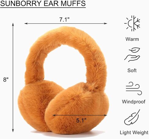 Foldable Ear Muffs for Women, Faux Fur Adjustable Earmuffs for Winter in Saudi Arabia