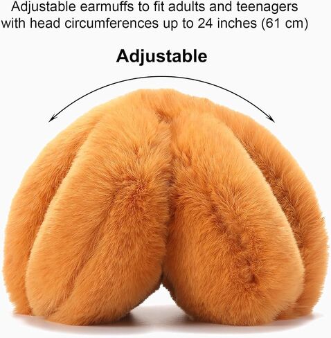 Foldable Ear Muffs for Women, Faux Fur Adjustable Earmuffs for Winter in Saudi Arabia