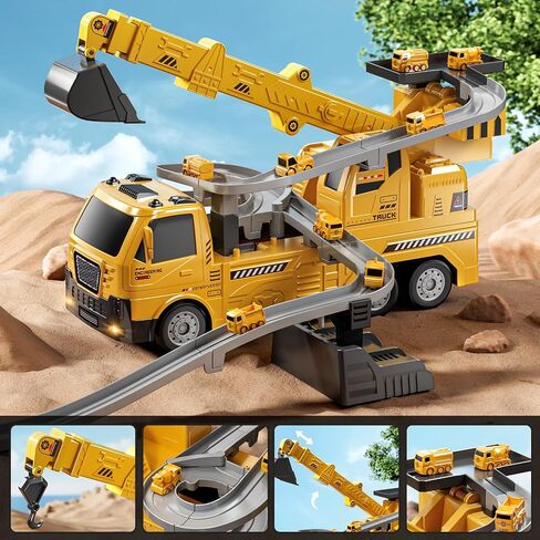 رافعة هندسية تيمي، ألعاب شاحنة بناء للأطفال لأعمار 3 4 5 6 7 سنوات - مسارات سباق السيارات، حفارة، ألعاب للأولاد للأطفال الصغار من سن 3 إلى 5 سنوات، ألعاب هدايا للأولاد والبنات من سن 4 إلى 6 سنوات، مجموعة ألعاب خارجية in Saudi Arabia
