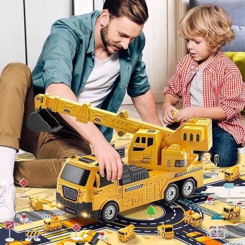 رافعة هندسية تيمي، ألعاب شاحنة بناء للأطفال لأعمار 3 4 5 6 7 سنوات - مسارات سباق السيارات، حفارة، ألعاب للأولاد للأطفال الصغار من سن 3 إلى 5 سنوات، ألعاب هدايا للأولاد والبنات من سن 4 إلى 6 سنوات، مجموعة ألعاب خارجية in Saudi Arabia