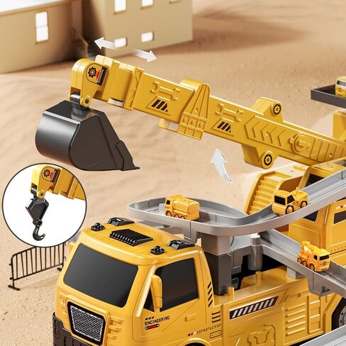 رافعة هندسية تيمي، ألعاب شاحنة بناء للأطفال لأعمار 3 4 5 6 7 سنوات - مسارات سباق السيارات، حفارة، ألعاب للأولاد للأطفال الصغار من سن 3 إلى 5 سنوات، ألعاب هدايا للأولاد والبنات من سن 4 إلى 6 سنوات، مجموعة ألعاب خارجية in Saudi Arabia