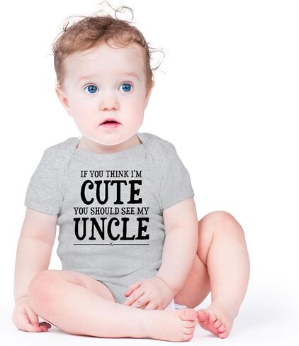 AW Fashions I'm Cute You Shuld See My Uncle - Funny Wingman - Cute One-Piece Infant Baby Bodysuit in Saudi Arabia