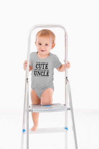 AW Fashions I'm Cute You Shuld See My Uncle - Funny Wingman - Cute One-Piece Infant Baby Bodysuit in Saudi Arabia