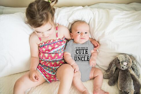 AW Fashions I'm Cute You Shuld See My Uncle - Funny Wingman - Cute One-Piece Infant Baby Bodysuit in Saudi Arabia