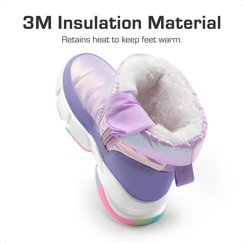 DREAM PAIRS Boys Girls Snow Boots Water Resistant Non-Slip Mid Calf Faux Fur Lining Lightweight Athletic Outdoor Warm Winter Shoes for Little/Big Kids in Kuwait