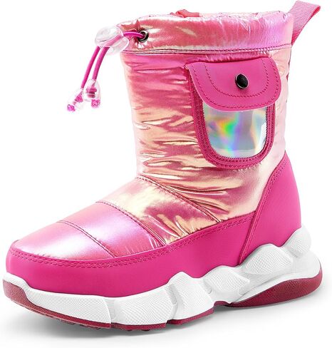 DREAM PAIRS Boys Girls Snow Boots Water Resistant Non-Slip Mid Calf Faux Fur Lining Lightweight Athletic Outdoor Warm Winter Shoes for Little/Big Kids in Kuwait