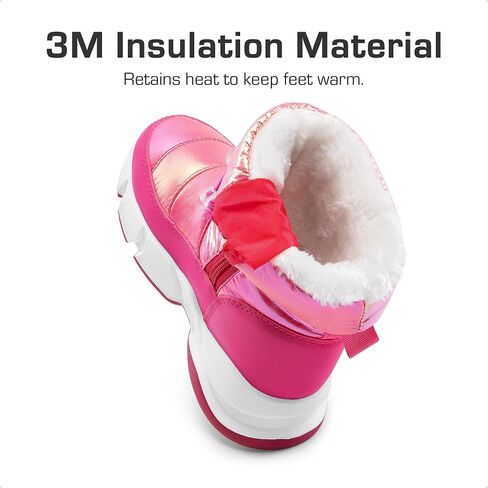 DREAM PAIRS Boys Girls Snow Boots Water Resistant Non-Slip Mid Calf Faux Fur Lining Lightweight Athletic Outdoor Warm Winter Shoes for Little/Big Kids in Kuwait