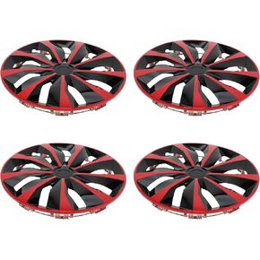 Car Wheel Rim Hub Cover Wheel Hub Caps R14 / 14 Inch Wheel Skins Decorative Wheel Rim Cover Replacement Plastic Red Black 4 Pcs