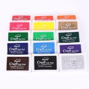 Craft Ink Pad Stamps Partner Finger Ink Pads for Kids Washable Inks,15 Color DIY for Rubber Stamps, Paper, Scrapbooking, Wood Fabric, Best Gift for Kids