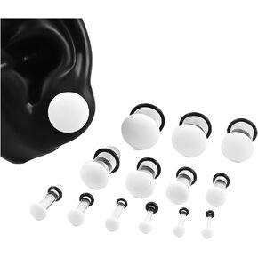 DOEARKO 18 PCS/10 PCS Glass Ear Gauge Stretching Kit Plugs Comfy Stretching Fashion Body Piercing Jewelry set 16G-00G