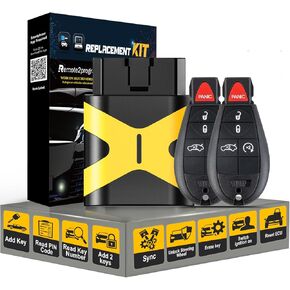 Car Key Bluetooth OBD/Add 2 Keys/Easy and Safe and Keyless Entry Remote Start Replacement for Dodge/Chrylser with FCC: IYZ-C01C or M3N5WY783X (5 Buttons)