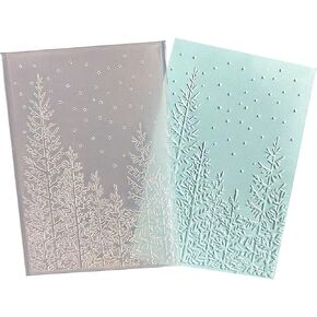 Arbuya 3D Winter Woodland Plastic Embossing Folders for Christmas Card Making or Journaling Wintery Forest with Snowfall Embossing Folder for Gift Tag Paper Crafting Home Decoration