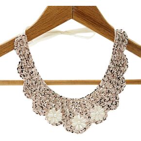 Psivika Sequins Beaded Rhinestones Fake Collar Detachable Faux Collar