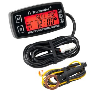 Runleader Digital Engine Temperature Meter, Maintenance Hours Tachometer with Backlight for Lawn Mower Generator Motorcycle Pit Bike ATV Outboard Motor etc.