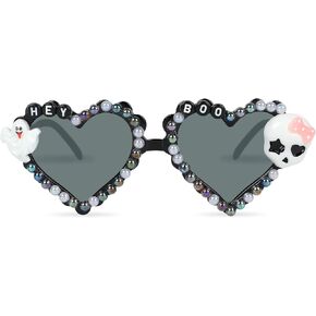 YOGFIT Halloween Kids Heart sunglasses for Girls Boys, Black Cute Sunglasses Halloween Party Favors and Supplies